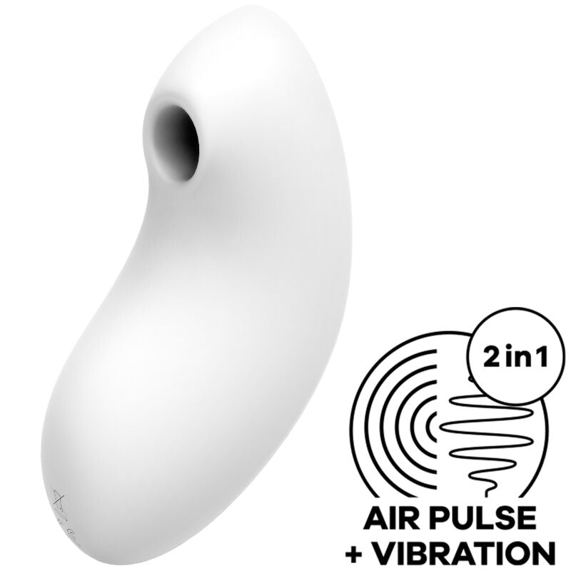 SATISFYER - VULVA LOVER 2 AIR PULSE STIMULATOR & VIBRATOR WHITE - Amore24