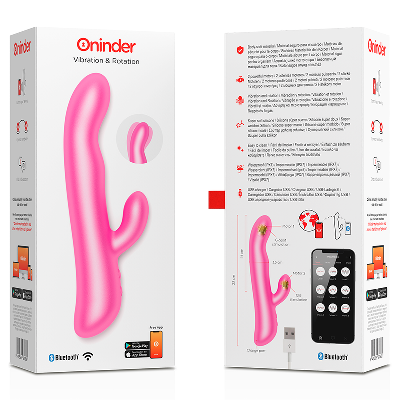 ONINDER - OSLO VIBRATION & ROTATION BLACK - FREE APP - Amore24