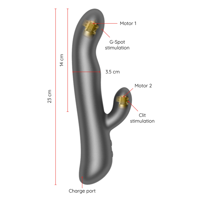 ONINDER - OSLO VIBRATION & ROTATION BLACK - FREE APP - Amore24