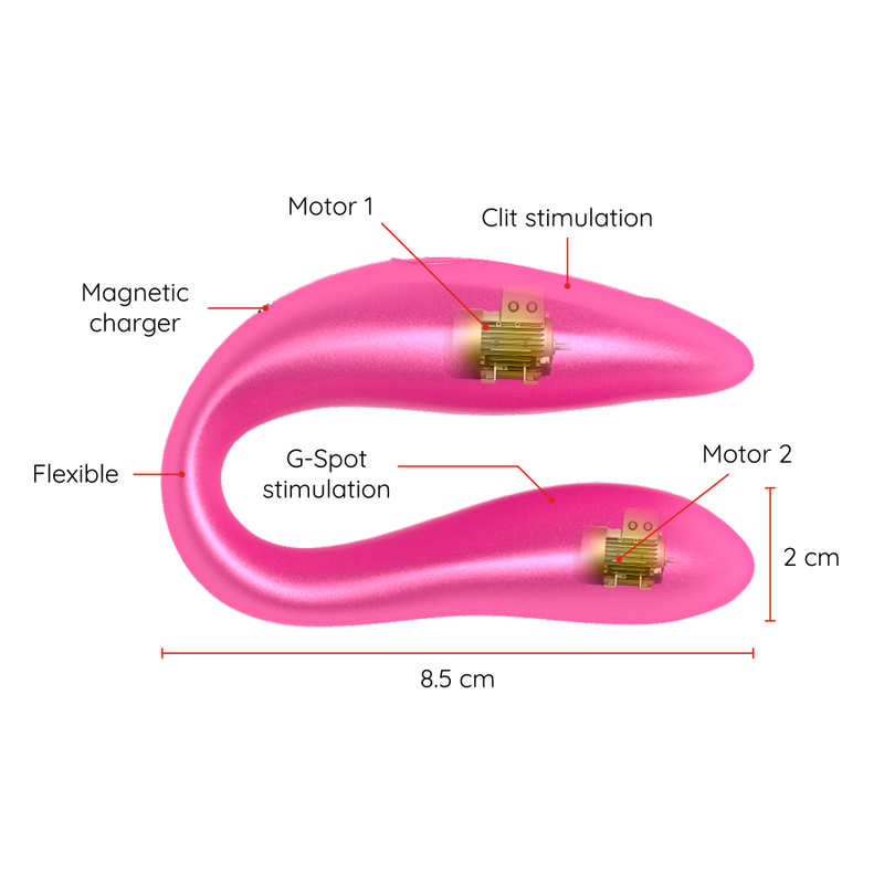 ONINDER - LISBOA PINK G-POINT & CLITORIS STIMULATOR - FREE PINK APP - Amore24