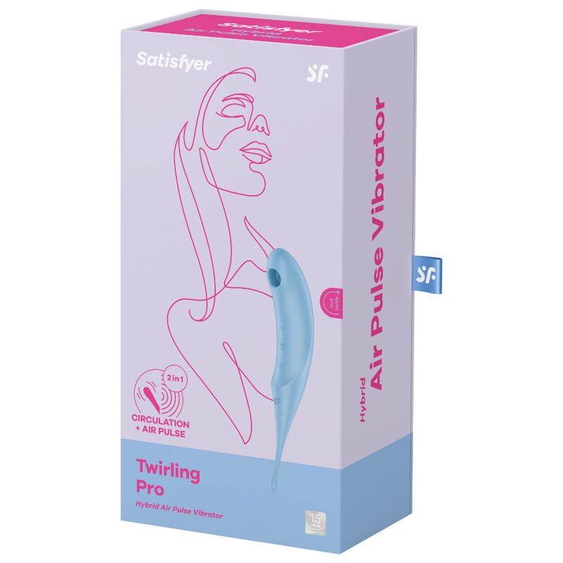 SATISFYER - TWIRLING PRO AIR PULSE STIMULATOR & VIBRATOR BLUE - Amore24