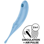 SATISFYER - TWIRLING PRO AIR PULSE STIMULATOR & VIBRATOR BLUE - Amore24