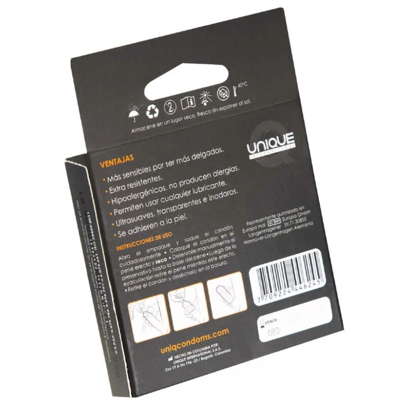 UNIQ - CLASSIC LATEX FREE CONDOMS 3 UNITS - Amore24