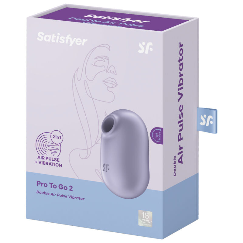 SATISFYER - PRO TO GO 2 DOUBLE AIR PULSE STIMULATOR & VIBRATOR GREEN - Amore24