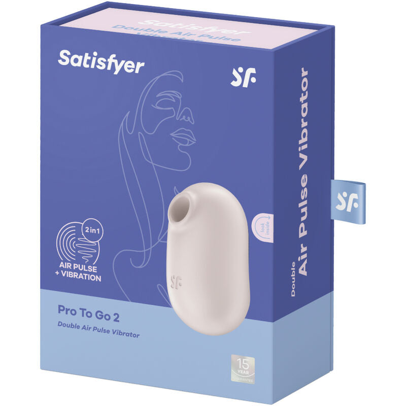 SATISFYER - PRO TO GO 2 DOUBLE AIR PULSE STIMULATOR & VIBRATOR GREEN - Amore24