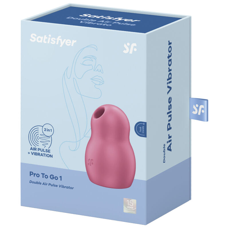 SATISFYER - PRO TO GO 1 DOUBLE AIR PULSE STIMULATOR & VIBRATOR BLUE - Amore24