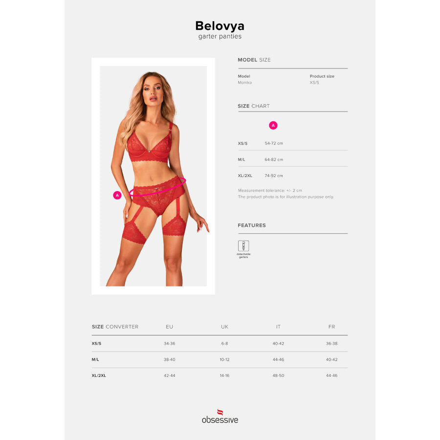 OBSESSIVE - BELOVYA GARTER PANTIES XS/S - Amore24