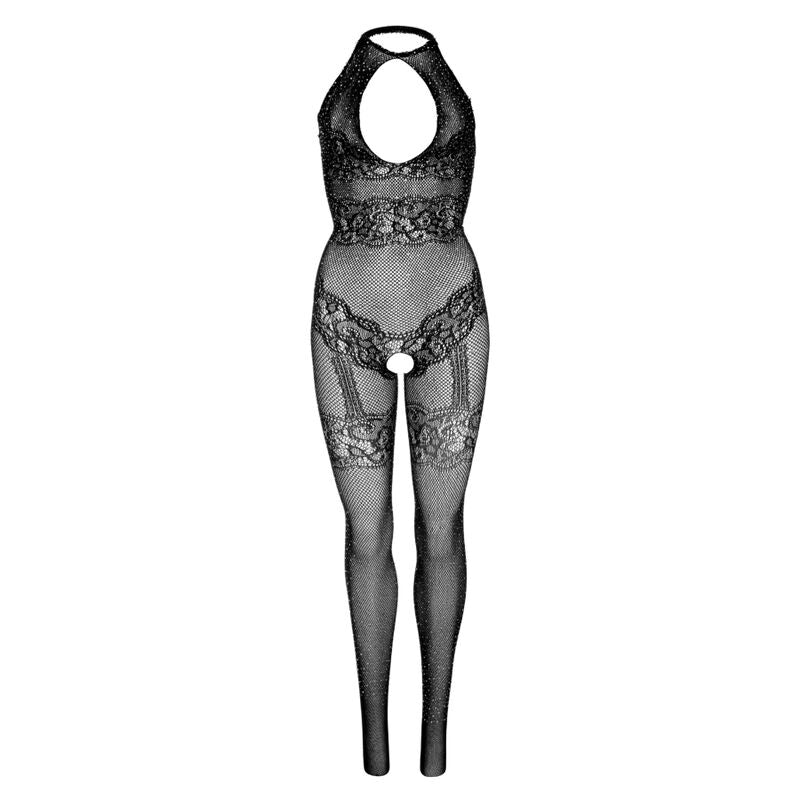 LEG AVENUE - SEAMLESS FISHNET BODYSTOCKING ONE SIZE - BLACK - Amore24