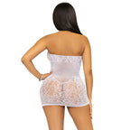 LEG AVENUE - RHINESTONE HALTER MINI DRESS ONE SIZE - WHITE - Amore24