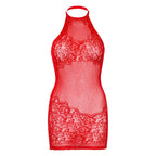 LEG AVENUE - RHINESTONE HALTER MINI DRESS ONE SIZE - WHITE - Amore24