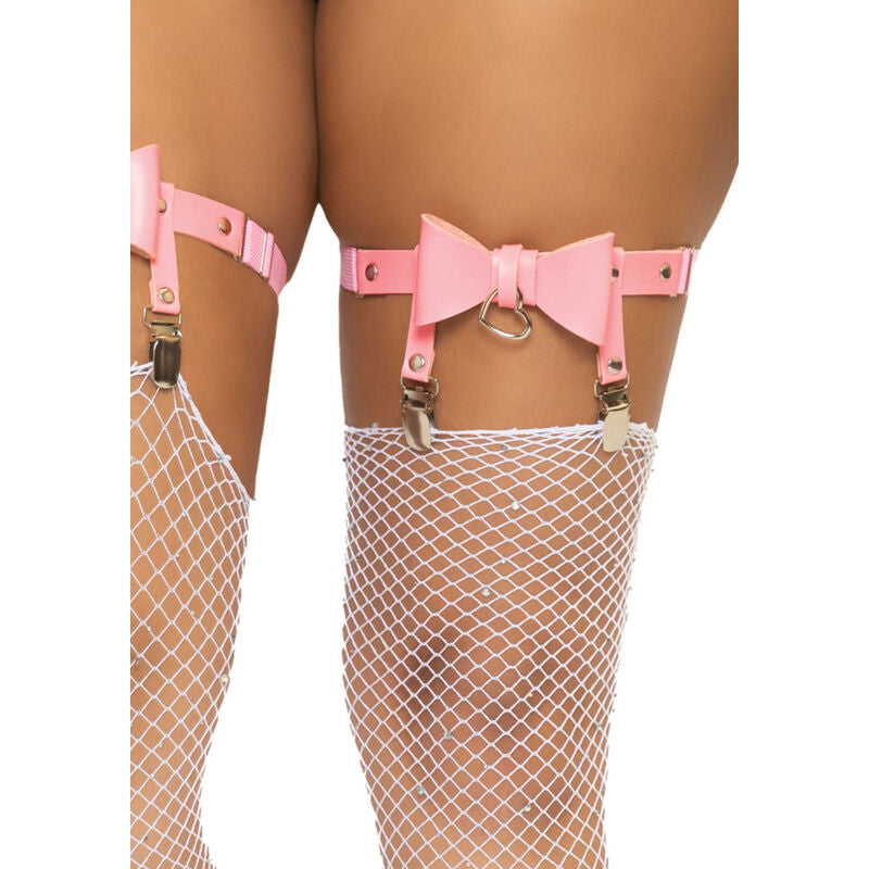 LEG AVENUE - VEGAN LEATHER TIGH HIGH GARTER ONE SIZE - PINK - Amore24