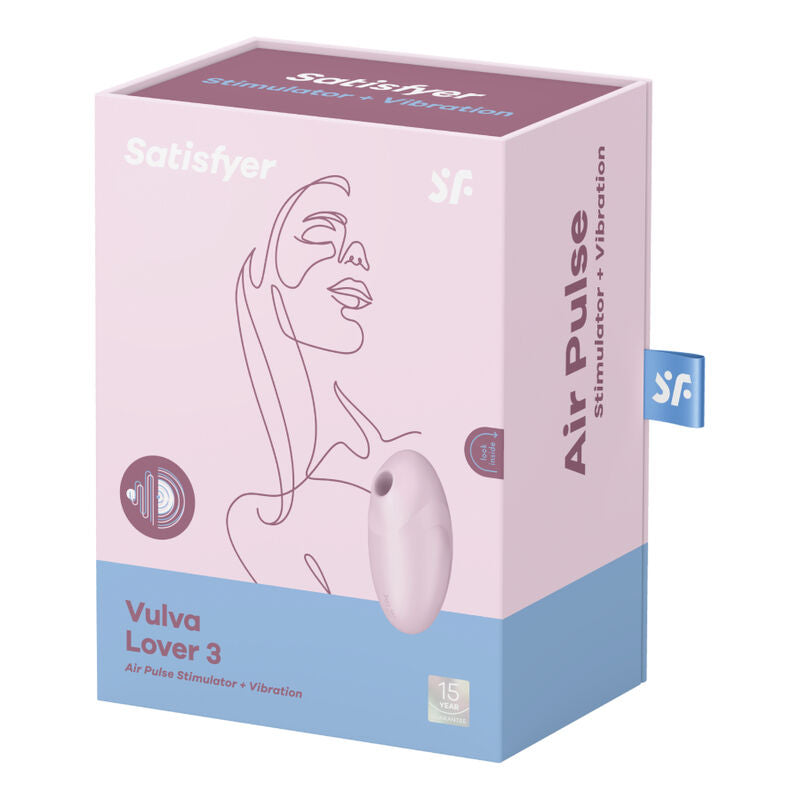 SATISFYER - VULVA LOVER 3 AIR PULSE STIMULATOR & VIBRATOR PINK - Amore24