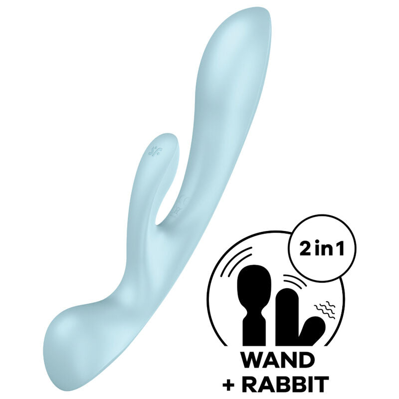 SATISFYER - TRIPLE OH HYBRID VIBRATION BLUE - Amore24