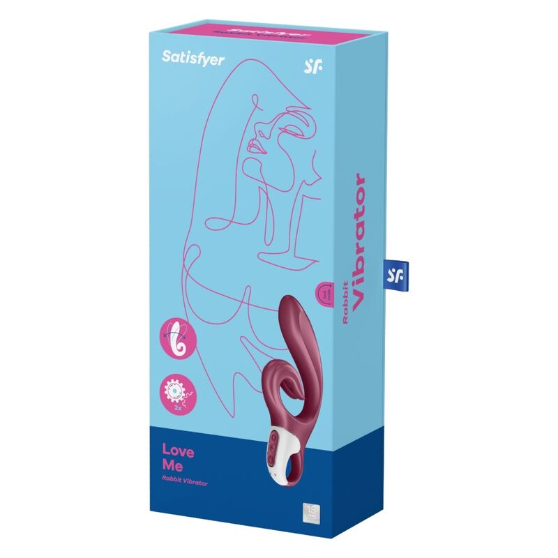 SATISFYER - LOVE ME RABBIT VIBRATION RED - Amore24