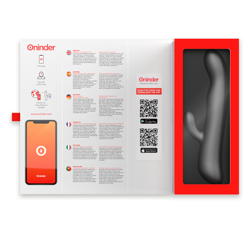 ONINDER - OSLO VIBRATION & ROTATION BLACK - FREE APP - Amore24