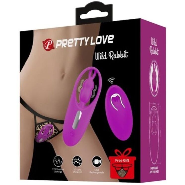 PRETTY LOVE - WILD RABBIT STIMULATOR FOR PANTIES WITH REMOTE CONTROL LILAC - Amore24