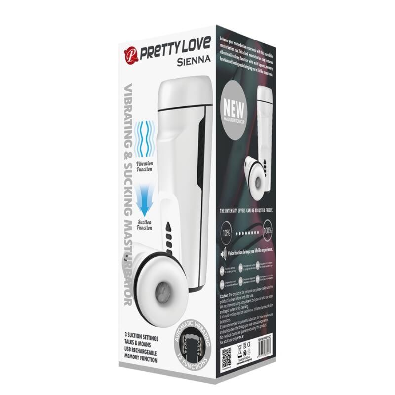 PRETTY LOVE - SIENNA MALE MASTURBATOR WITH VIBRATION. VOICE AND SUCTION - Amore24