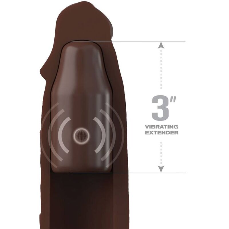 FANTASY X - TENSIONS - PIPEDREAMS SLEEVE 22,86 CM + 7,62 CM PLUG REMOTE BROWN - Amore24