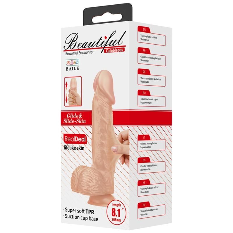 BAILE - BEAUTIFUL ENCOUNTER CATOBLEPAS FLEXIBLE REALISTIC DILDO 20.6 CM NATURAL - Amore24