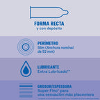 DUREX - INVISIBLE EXTRA LUBRICATED 12 UNITS - Amore24