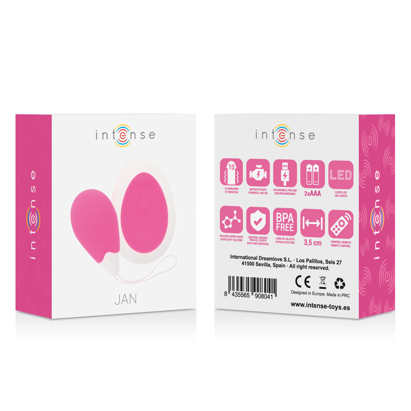 INTENSE - JAN EGG VIBRATOR REMOTE CONTROL PINK - Amore24