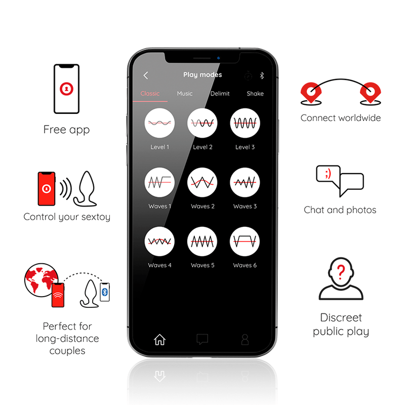 ONINDER - RIO VIBRATING ANAL PLUG BLACK - FREE APP - Amore24