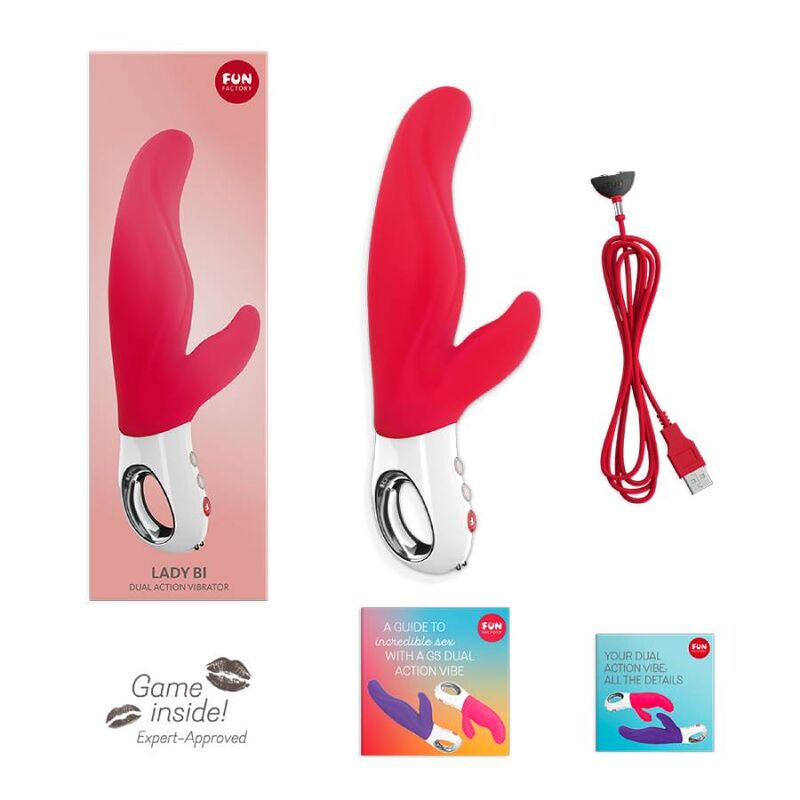 FUN FACTORY - LADY BI DUAL VIBRATOR INDIA RED - Amore24