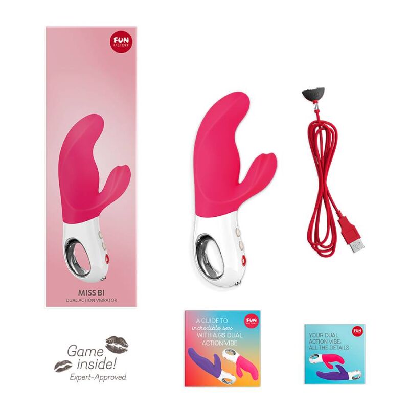 FUN FACTORY - MISS BI DUAL VIBRATOR PINK WHITE - Amore24