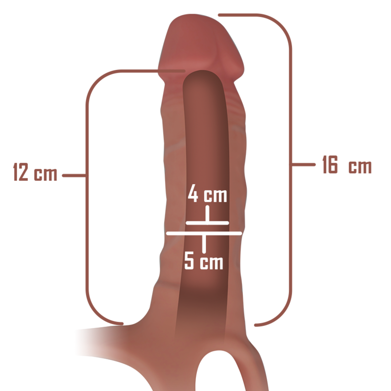 INTENSE - HOLLOW HARNESS WITH SILICONE DILDO 16 X 3.5 CM - Amore24