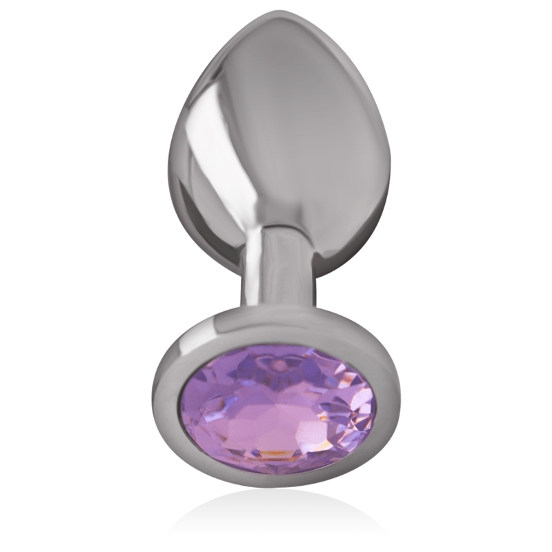 INTENSE - ALUMINUM METAL ANAL PLUG WITH VIOLET CRYSTAL SIZE S - Amore24