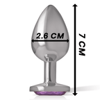INTENSE - ALUMINUM METAL ANAL PLUG WITH VIOLET CRYSTAL SIZE S - Amore24