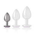 INTENSE - ALUMINUM METAL ANAL PLUG WITH VIOLET CRYSTAL SIZE S - Amore24
