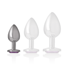 INTENSE - ALUMINUM METAL ANAL PLUG WITH VIOLET CRYSTAL SIZE S - Amore24