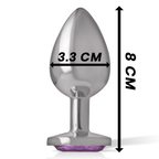 INTENSE - ALUMINUM METAL ANAL PLUG WITH VIOLET CRYSTAL SIZE M - Amore24