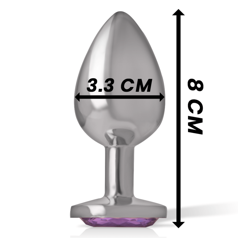 INTENSE - ALUMINUM METAL ANAL PLUG WITH VIOLET CRYSTAL SIZE M - Amore24