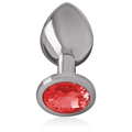 INTENSE - ALUMINUM METAL ANAL PLUG WITH RED CRYSTAL SIZE S - Amore24