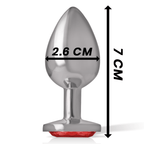 INTENSE - ALUMINUM METAL ANAL PLUG WITH RED CRYSTAL SIZE S - Amore24