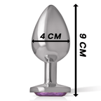 INTENSE - ALUMINUM METAL ANAL PLUG WITH VIOLET CRYSTAL SIZE L - Amore24