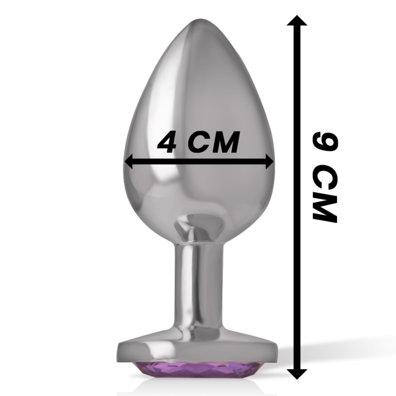 INTENSE - ALUMINUM METAL ANAL PLUG WITH VIOLET CRYSTAL SIZE L - Amore24