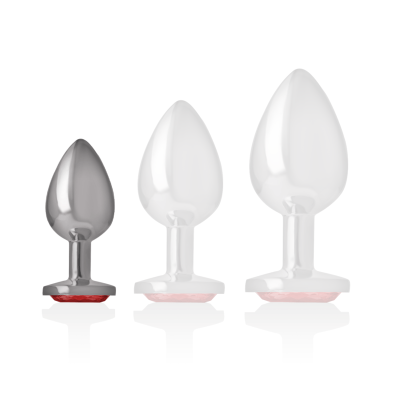 INTENSE - ALUMINUM METAL ANAL PLUG WITH RED CRYSTAL SIZE S - Amore24