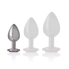INTENSE - ALUMINUM METAL ANAL PLUG WITH PINK CRYSTAL SIZE S - Amore24