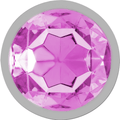 INTENSE - ALUMINUM METAL ANAL PLUG WITH PINK CRYSTAL SIZE S - Amore24