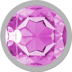 INTENSE - ALUMINUM METAL ANAL PLUG WITH PINK CRYSTAL SIZE S - Amore24