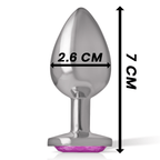 INTENSE - ALUMINUM METAL ANAL PLUG WITH PINK CRYSTAL SIZE S - Amore24