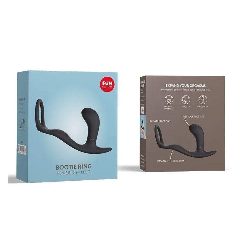 FUN FACTORY - BOOTIE RING LOVERING WITH BUTT PLUG SLATE - Amore24