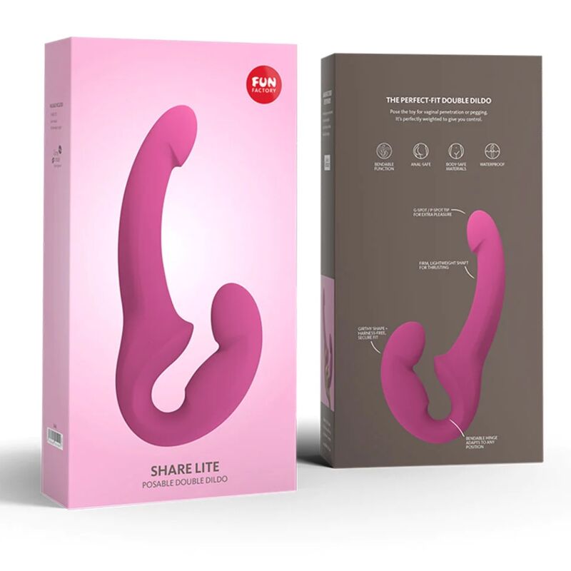 FUN FACTORY - SHARE LITE DOUBLE DILDO BLACKBERRY - Amore24
