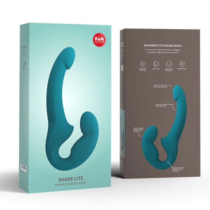 FUN FACTORY - SHARE LITE DOUBLE DILDO DEEP SEA BLUE - Amore24