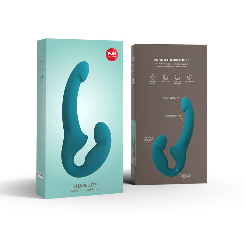 FUN FACTORY - SHARE LITE DOUBLE DILDO DEEP SEA BLUE - Amore24