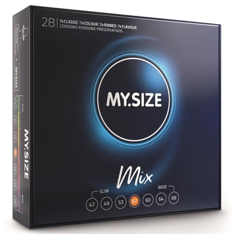 MY SIZE - MIX CONDOMS 57 MM 28 UNITS - Amore24