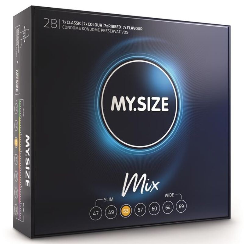 MY SIZE - MIX CONDOMS 53 MM 28 UNITS - Amore24